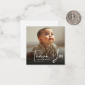 Budget Minimalistische Script Foto Dank u wel Notitiekaartje (Voorkant / Achterkant in situ)