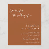 Budget Minimalistische Script Terracotta bruiloft  (Voorkant)