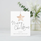 Budget minimalistische Star Merry-kerstKaart (Staand voorkant)