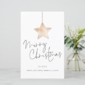 Budget minimalistische Star Script Merry Kerstmis  (Staand voorkant)