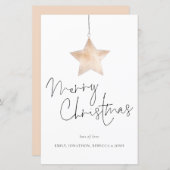 Budget minimalistische Star Script Merry Kerstmis (Voorkant / Achterkant)