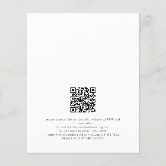 Budget Minimalistische tekst QR Code Zwart Wit Bru (Achterkant)