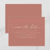 Budget Minimalistische Terracotta Script Save The (Voorkant / Achterkant)
