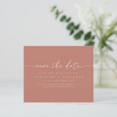 Budget Minimalistische Terracotta Script Save The (Staand voorkant)