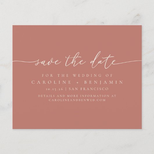 Budget Minimalistische Terracotta Script Save The (Voorkant)