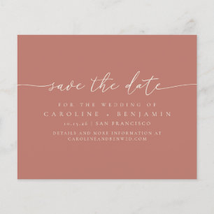 Budget Minimalistische Terracotta Script Save The