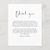Budget Minimalistische Trouwdag Dank Je Foto Kaart (Achterkant)