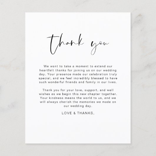 Budget Minimalistische Trouwdag Dank Je Foto Kaart (Achterkant)