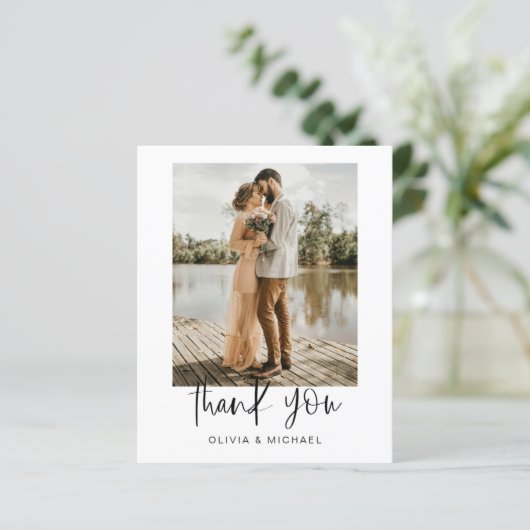 Budget minimalistische trouwfoto dank u (Staand voorkant)