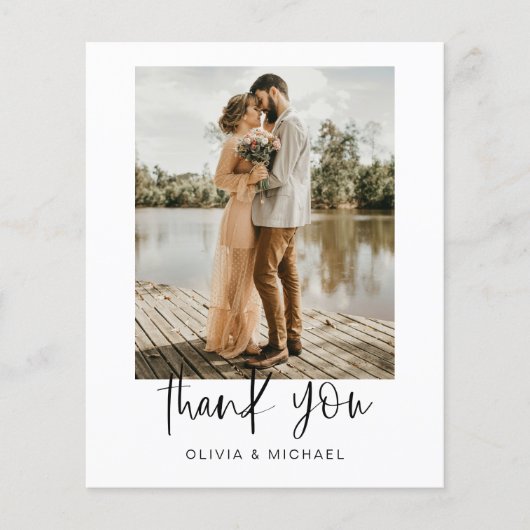 Budget minimalistische trouwfoto dank u (Voorkant)