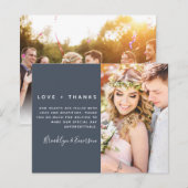 Budget Minimalistische Trouwfoto Dankkaart (Voorkant / Achterkant)