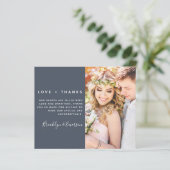 Budget Minimalistische Trouwfoto Dankkaart (Staand voorkant)