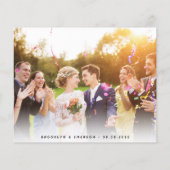 Budget Minimalistische Trouwfoto Dankkaart (Achterkant)