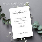 Budget minimalistische typografie bruiloft save th flyer