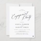 Budget minimalistische verlovingsfeest uitnodiging (Voorkant)