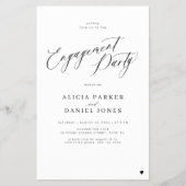 Budget minimalistische verlovingsfeest uitnodiging flyer (Voorkant)