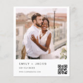Budget Minimalistische Vier Foto QR-code Trouwdag Flyer (Achterkant)