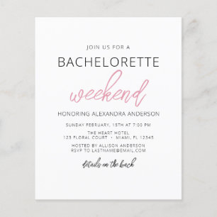 Budget minimalistische vrijgezellenfeest flyer