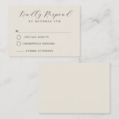 Budget Minimalistische Wedding RSVP Kaart Notitiekaartje (Voorkant / Achterkant)