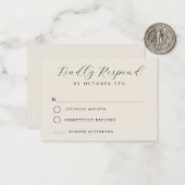 Budget Minimalistische Wedding RSVP Kaart Notitiekaartje (Voorkant / Achterkant in situ)
