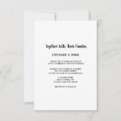 Budget minimalistische zwart wit moderne bruiloft kaart (Voorkant)