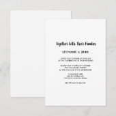 Budget minimalistische zwart wit moderne bruiloft kaart (Voorkant / Achterkant)