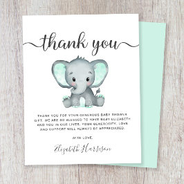 Budget Mint Elephant Baby shower Hartelijk dank