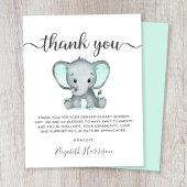 Budget Mint Elephant Baby shower Hartelijk dank