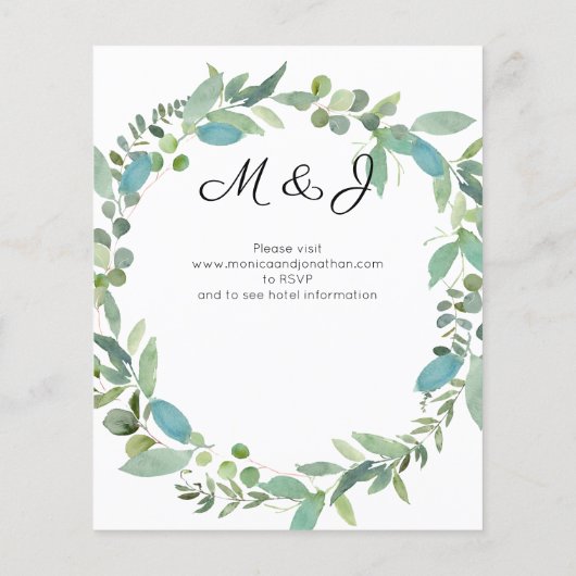 Budget Mint Eucalyptus Wedding Flyer (Achterkant)