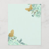 Budget Mint Goud Bloemen Vlinder Zoet 16 Invite (Achterkant)