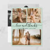 Budget Mint Green Foto Collage Weddenschap Harteli (Voorkant / Achterkant)