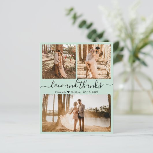 Budget Mint Green Foto Collage Weddenschap Harteli (Staand voorkant)