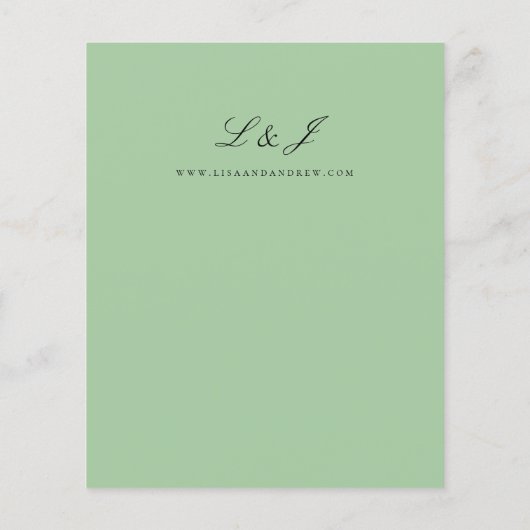 Budget Mint Green Wedding Flyer (Achterkant)