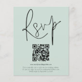 Budget Mint QR Code Script Photo Wedding RSVP (Voorkant)