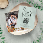 Budget Mint QR Code Script Photo Wedding RSVP