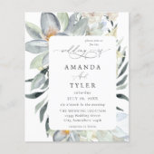 Budget Mintgroen en Witte Bloemen Bruiloft Flyer (Voorkant)
