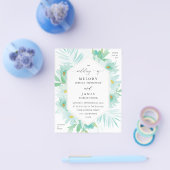 Budget Mintgroene Bloemige Bruiloft Flyer (Enkel)