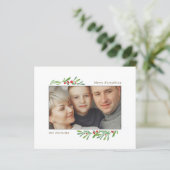 Budget Mistletoe Botanical Photo Holiday Kaart (Staand voorkant)