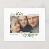 Budget Mistletoe Botanical Photo Holiday Kaart (Voorkant)