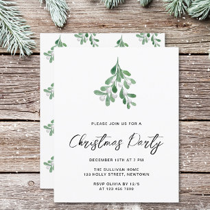 Budget Mistletoe Christmas Party uitnodiging