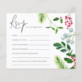 BUDGET Mistletoe Foliage kerstbruiloft RSVP