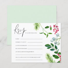 BUDGET Mistletoe Foliage kerstbruiloft RSVP