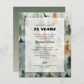 Budget Misty Forest Retirement Invitations (Voorkant / Achterkant)