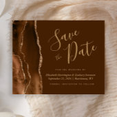 Budget Mocha Agate Brown Wedding Save the Date