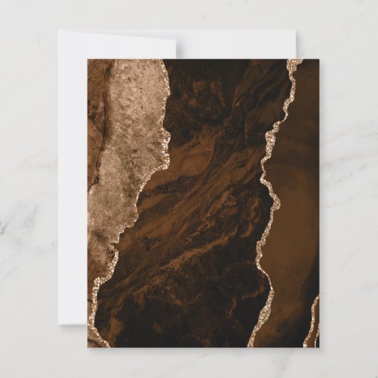 Budget Mocha Brown Gold Agate Tan Save the Date (Achterkant)