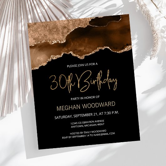 Budget Mocha Gold Agate 30th Birthday