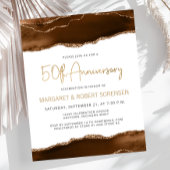 Budget Mocha Gold Agate 50th Anniversary Invite