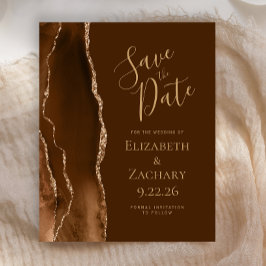 Budget Mocha Gold Agate Brown Save the Date
