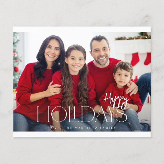 Budget MOD Ele Minimal Prettige feestdagen Foto Flyer (Voorkant)