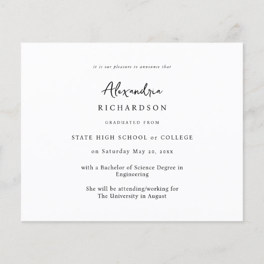 Budget MOD Foto & Calli 4 Afstuderen Aankondiging (Achterkant)